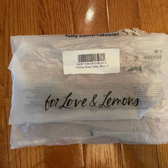 For Love And Lemons Blue and White Floral Lace Bodysuit - Picture 4 of 4